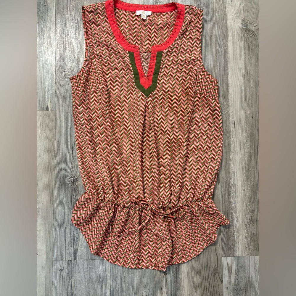 Chevron Patterned Sleeveless Top - image 1